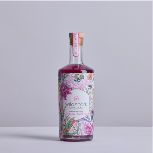 rhubarb & ginger gin from wildshark vineyard